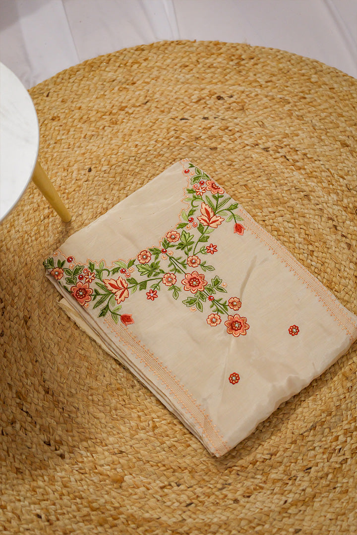 Charming Peach Moonga Silk Ensemble with Dupatta